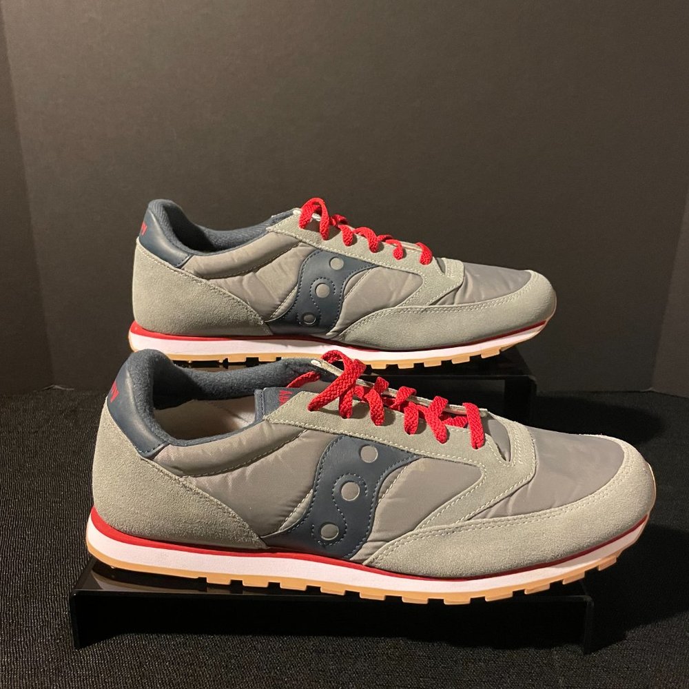 Saucony Originals Jazz Low Pro Light Grey Blue White Running Shoes Men’s Size 14